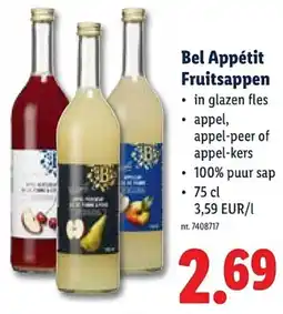 Lidl Bel Appétit Fruitsappen aanbieding