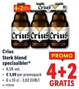 Lidl Crius Sterk blond speciaalbier aanbieding
