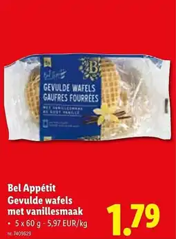 Lidl Bel Appétit Gevulde wafels met vanillesmaak aanbieding