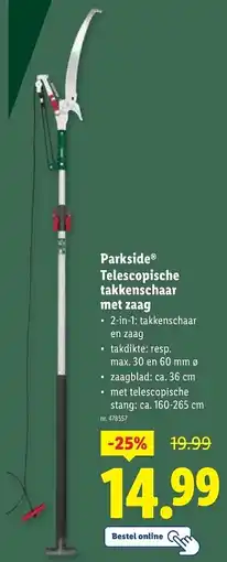 Lidl Parkside Telescopische takkenschaar met zaag aanbieding