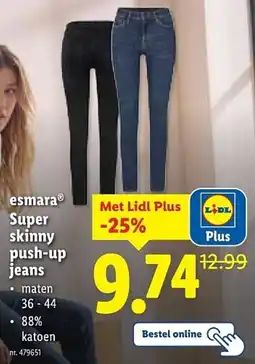 Lidl Esmara Super skinny push-up jeans aanbieding