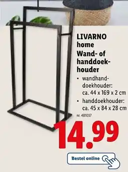 Lidl Livarno home wand of handdoek houder aanbieding