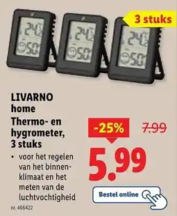 Lidl Livarno home thermo en hygrometer aanbieding