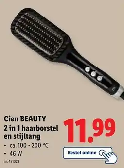 Lidl Cien beauty 2 in 1 haarborstel en stijltang aanbieding