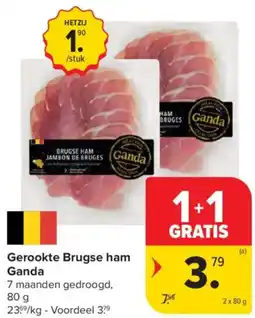 Carrefour Market Gerookte Brugse ham Ganda aanbieding