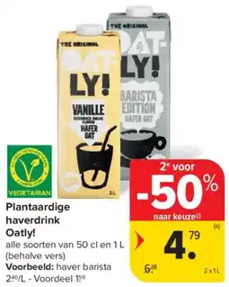 Carrefour Market Plantaardige haverdrink Oatly aanbieding