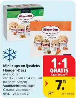 Carrefour Market Mini-cups en ijssticks Häagen-Dazs aanbieding