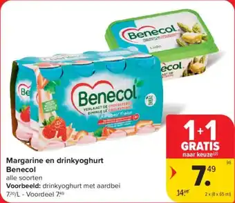 Carrefour Market Margarine en drinkyoghurt Benecol aanbieding