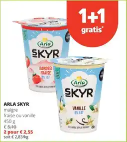 Spar Arla skyr maigre fraise ou vanille aanbieding