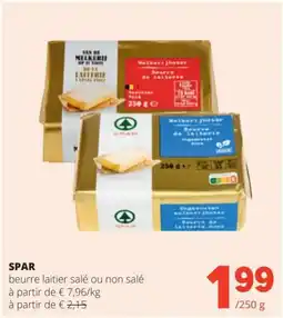 Spar Spar beurre laitier salé ou non salé aanbieding
