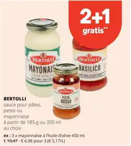 Spar Bertolli sauce pour pâtes, pesto ou mayonnaise aanbieding