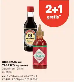 Spar Kikkoman ou tabasco squeezes aanbieding
