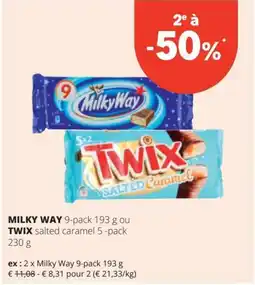 Spar Milky way ou twix salted caramel aanbieding