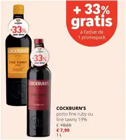 Spar Cockburn's porto fine ruby ou fine tawny 19% aanbieding