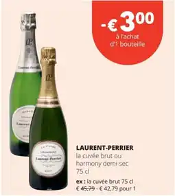 Spar Laurent-perrier la cuvée brut ou harmony demi-sec aanbieding