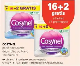 Spar Cosynel papier de toilette décor bleu ou blanc aanbieding
