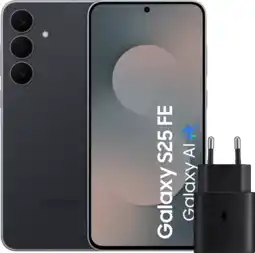 Coolblue Samsung Galaxy S25 FE 256Go Noir 5G + Samsung Chargeur 25 Watts Noir aanbieding