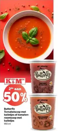 Spar Butterfly Tomatensoep met balletjes of tomatenroomsoep met balletjes aanbieding