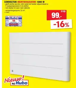 Hubo CONVECTOR INERTIERADIATOR 1000 W aanbieding