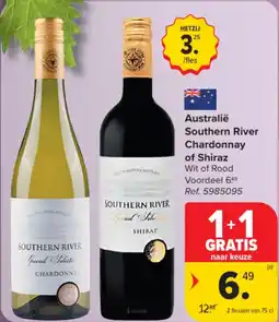 Carrefour Market Australië Southern River Chardonnay of Shiraz aanbieding