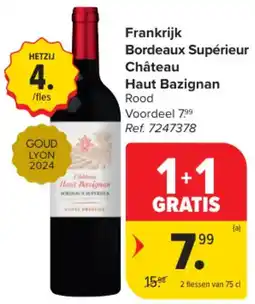 Carrefour Market Frankrijk Bordeaux Supérieur Château Haut Bazignan aanbieding