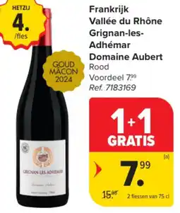 Carrefour Market Frankrijk Vallée du Rhône Grignan-les- Adhémar Domaine Aubert aanbieding