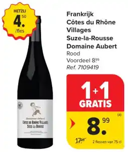 Carrefour Market Frankrijk Côtes du Rhône Villages Suze-la-Rousse Domaine Aubert aanbieding