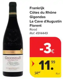 Carrefour Market La Cave d'Augustin Florent Frankrijk Côtes du Rhône Gigondas aanbieding