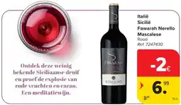 Carrefour Market Italië Sicilië Fawarah Nerello Mascalese aanbieding