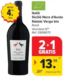 Carrefour Market Italië Sicilië Nero d'Avola Natale Verga bio aanbieding
