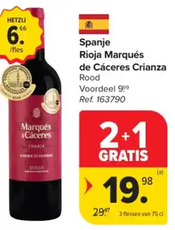 Carrefour Market Spanje Rioja Marqués de Cáceres Crianza aanbieding