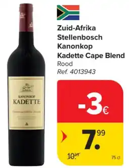 Carrefour Market Zuid-Afrika Stellenbosch Kanonkop Kadette Cape Blend aanbieding