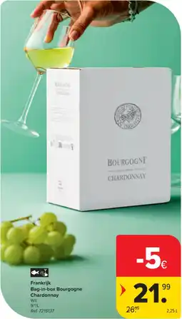 Carrefour Market Frankrijk Bag-in-box Bourgogne Chardonnay aanbieding