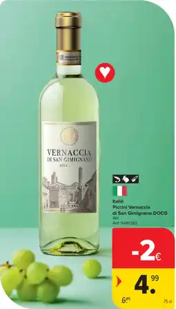 Carrefour Market Italië Piccini Vernaccia di San Gimignano DOCG aanbieding