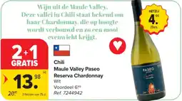 Carrefour Market Chili Maule Valley Paseo Reserva Chardonnay aanbieding