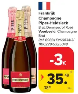 Carrefour Market Frankrijk Champagne Piper-Heidsieck aanbieding