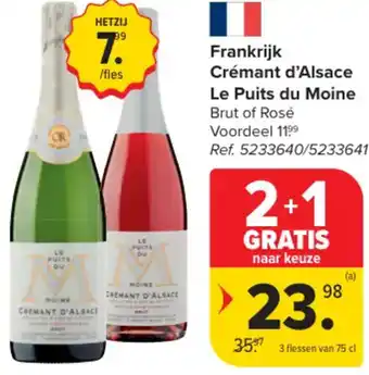 Carrefour Market Frankrijk Crémant d'Alsace Le Puits du Moine aanbieding