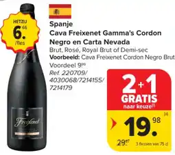 Carrefour Market Spanje Cava Freixenet Gamma's Cordon Negro en Carta Nevada aanbieding