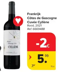 Carrefour Market Frankrijk Côtes de Gascogne Cuvée Cyllène aanbieding