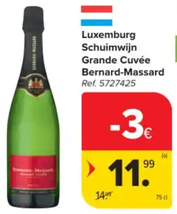 Carrefour Market Luxemburg Schuimwijn Grande Cuvée Bernard Massard aanbieding