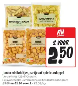Jumbo Jumbo minikrieltjes, partjes of opbakaardappel aanbieding