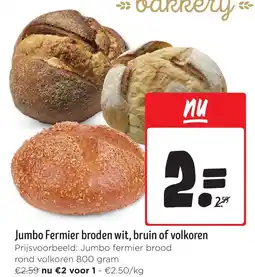 Jumbo Jumbo Fermier broden wit, bruin of volkoren aanbieding