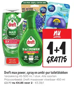 Jumbo Dreft max power, spray en ambi-pur toiletblokken aanbieding