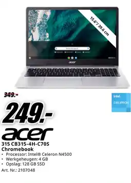 MediaMarkt Acer 315 CB315-4H-C70S Chromebook aanbieding