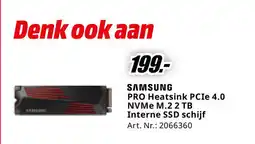MediaMarkt Samsung PRO Heatsink PCIe 4.0 NVMe M.2 2 TB aanbieding