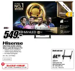 MediaMarkt Hisense 50U72Q ULED (2025) Mini-Led 4K Smart TV aanbieding