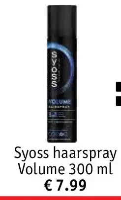 Kruidvat Syoss haarspray Volume 300 ml aanbieding