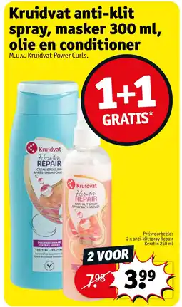 Kruidvat Kruidvat anti-klit spray, masker 300 ml, olie en conditioner aanbieding