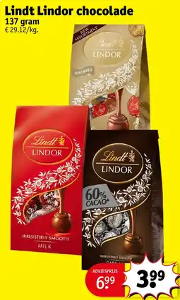 Kruidvat Lindt Lindor chocolade aanbieding