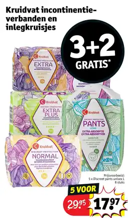 Kruidvat Kruidvat incontinentieverbanden en inlegkruisjes aanbieding